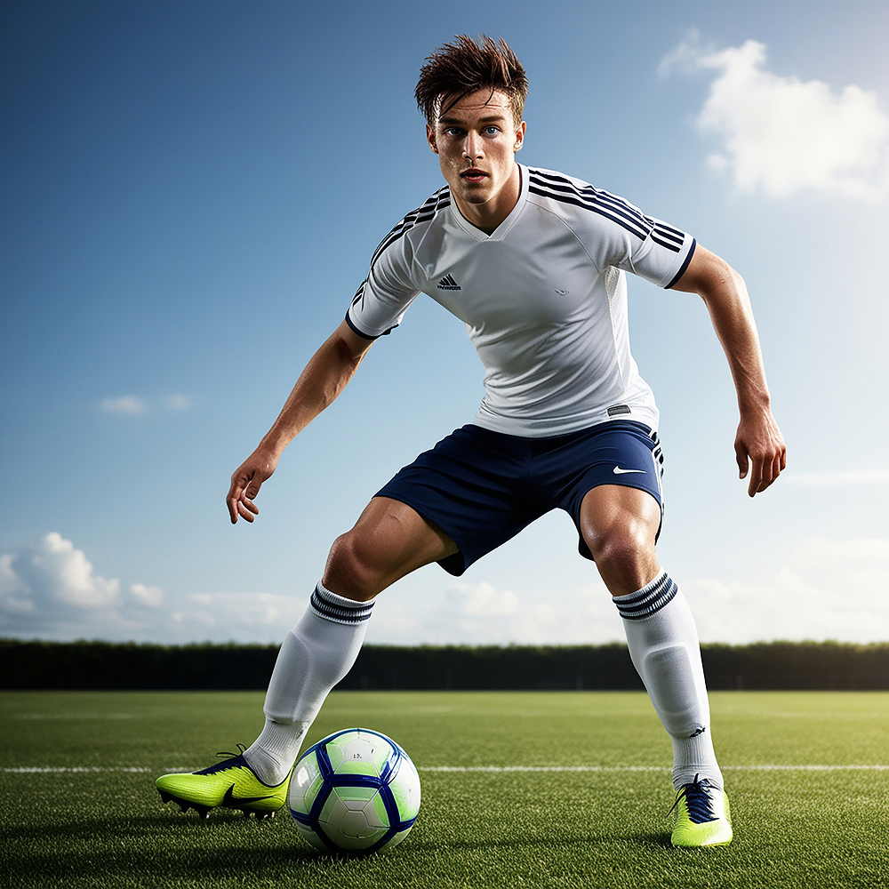 male-soccer-player-with-ball-grass-field 1
